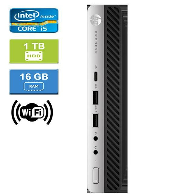 Refurbished: HP 600 G3 MINI Intel Core i5-7500T 2.70 GHz, 16GB, 1TB HDD, Win 10 Pro