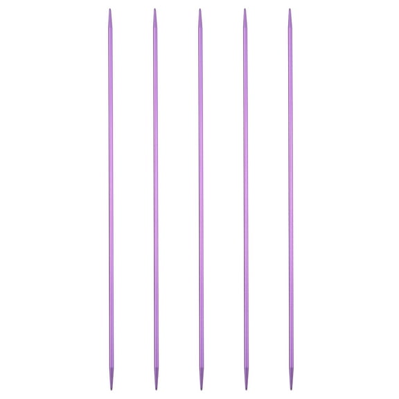 Uxcell 5Pcs Knitting Needles 2.5mm Aluminum Alloy Double Pointed Knitting Needle Purple