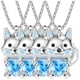 thumbnail image 1 of Cadenas con Dije de Lobo WolfNeck01 4 Pzas Collar Lobo/Corazón Plata/Azul Metal. High Monaco MXWOF-004, 1 of 5