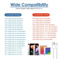 thumbnail image 3 of IOSYS Cargador para iPad/iPhone, Bloque de carga rápida con 2 cables USB a Lightning de 6.6 pies, 12, 3 of 7