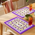 thumbnail image 4 of Mediterranean Style Lemon Floral Placemats Set of 2, Purple Border Countryside Non-Slip Place Mats Washable Table Mats for Kitchen Dining Table Decorations Indoor/Outdoor, 4 of 9