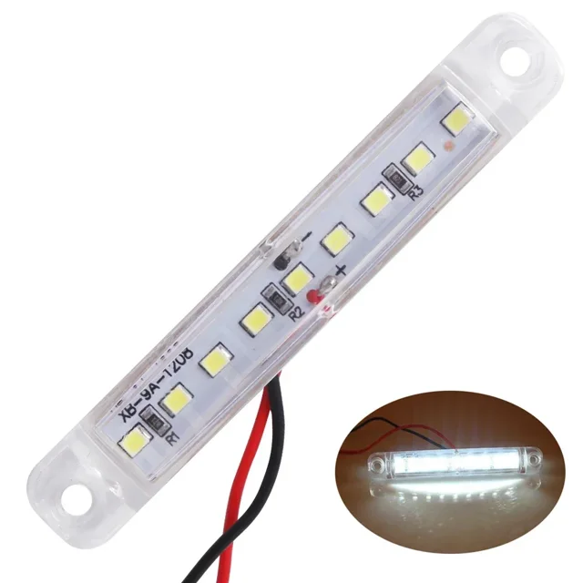 Feu de Signalisation avant Arrière 9 LED 12-24V Indicateurs de Signalisation pour Camion Voiture Bus Remorque Van