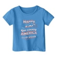 thumbnail image 6 of USA 250th Anniversary Shirt Kids Casual Short Sleeve Graphic T Shirt for Boys and Girls Crewneck Tee with Stars and Stripes Prints Light Blue 2 Years-3 Years, 6 of 6