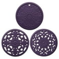thumbnail image 2 of MORESEC under $5 Silicone Trivet MatSet of 3 Heat Resistant Hot Pot Pads, Non-Slip and Dishwasher Safe, Decorative Carved Patterns, Protects Countertops, 2 of 4