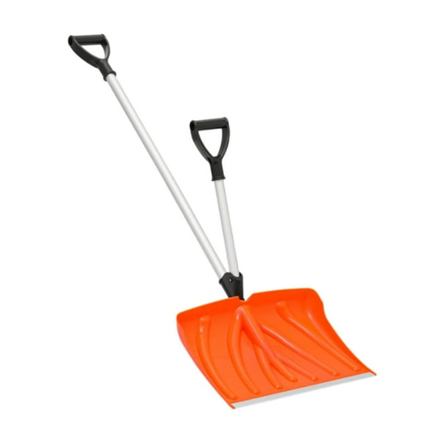 S SERENABLE Pelle à Neige Ergonomique à Double Poignée Pousse-Neige pour Patio, Voiture, Allée Orange