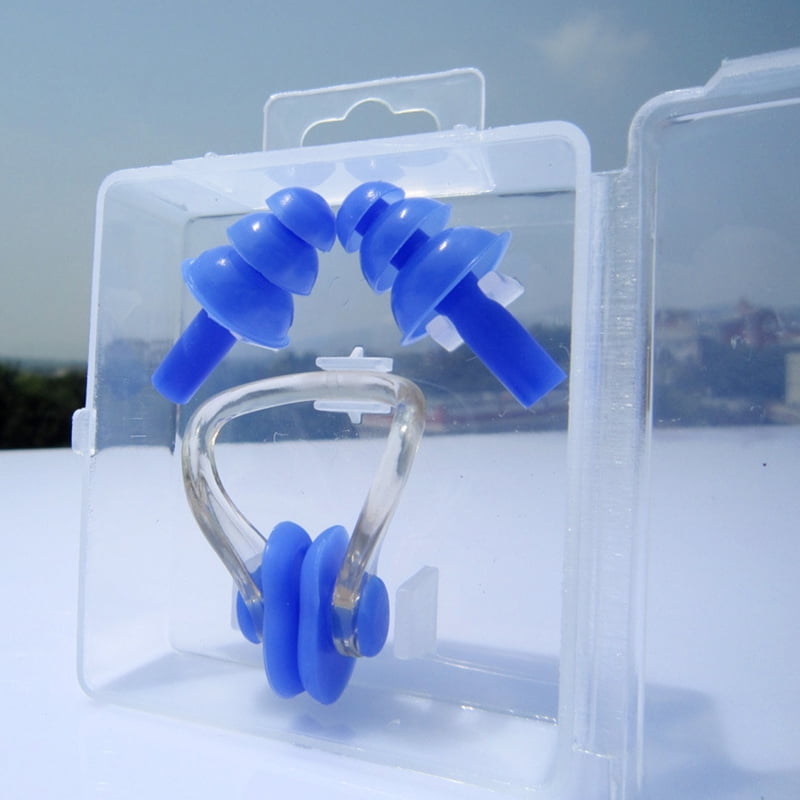 Waterproof Silicone Swimming Earplugs Nose Clip Plugs, Soft Silicone