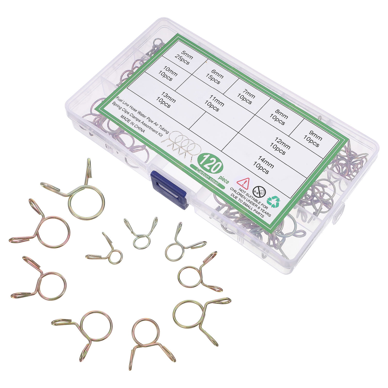 POPETPOP 120-Piece Spring Hose Clamp Set with Quick-Release for Versatile Home Repair and Applications