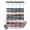 Navy, Beige, Pink, variant on No Hook Shower Curtain, Vintage Blue Brown Striped Shower Curtains for Bathroom with See Through Top Window, Farmhouse Stripes Abstract Art Waterproof & Washable Bath Curtain Small Stall 36"x78"