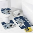 thumbnail image 4 of Football Cowteenagers Shower Curtain Sets Non-Slip Rugs Bath Mat Toilet Cover U Shaped Mat 4 Pcs, 4 of 6