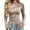 Khaki, variant on Long Sleeve Shirts for Women Ribbed Slim Fitted Basic Tee Top Mock Neck Workout Stretchy Undershirts