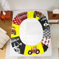 thumbnail image 5 of Feelyou Cartoon Vehicle Truck Bed Sheets, Tractor Excavator King Sheets, Red Yellow Patchwork Sheet Set, Breathable Home Decor, 4pcs, 5 of 7