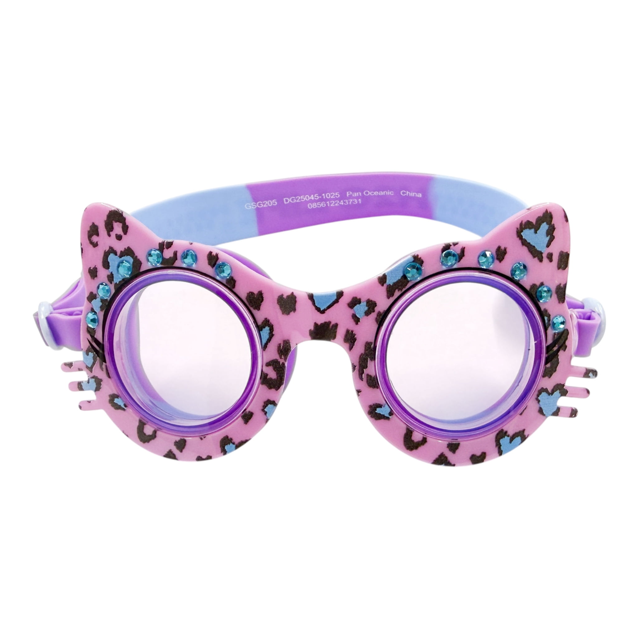 Lovely Cheetah Purple Swim Googles