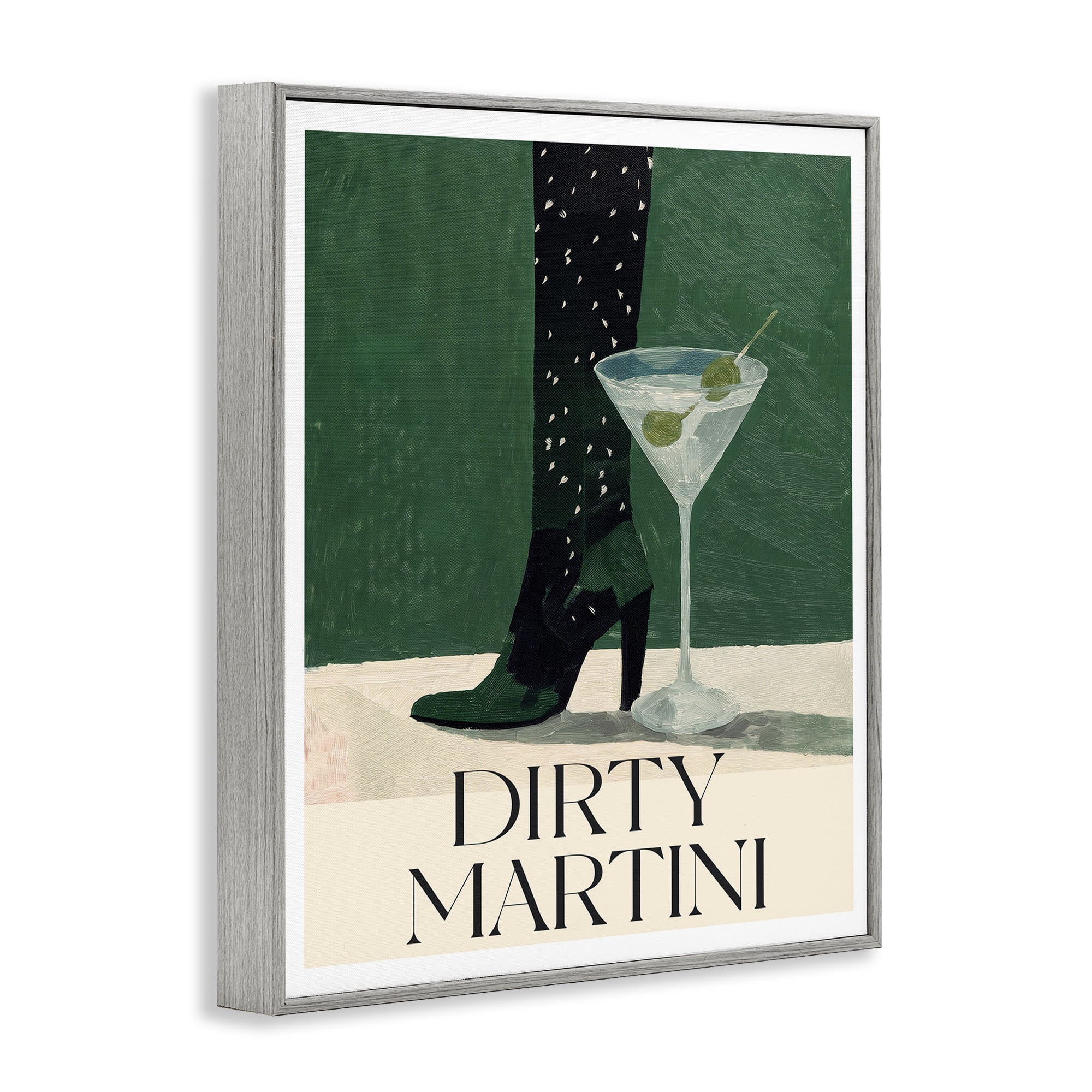 Stupell Industries Dirty Martini Stylish Heel Gray Framed Giclee Art, design by Lettered and Lined