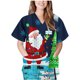 thumbnail image 2 of Blusa de manga corta con cuello en V para mujer, uniforme de trabajo, Navidad, con bolsillos Pompotops  hkajfhjk457762, 2 of 7