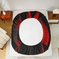 thumbnail image 5 of jejeloiu Waves Stripes Lines Queen Sheet Sets,Red Abstract Geometric Bed Set For Men Women 4pcs, 5 of 7