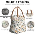 thumbnail image 3 of Beige Dinosaurs Rainbows Flowers Pattern Drawstring Lunch Bag Women - Drawstring Lunch Bag Insulated for Work Office - Stain-Resistant Large Lunchbags for Women with Multi-Pockets, 3 of 6