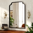 thumbnail image 3 of BEAUTYPEAK 24"x36" Arched Bathroom Mirror with Curved Top Modern Decorative Wall Mirror with Deep Frame, Black, 3 of 6