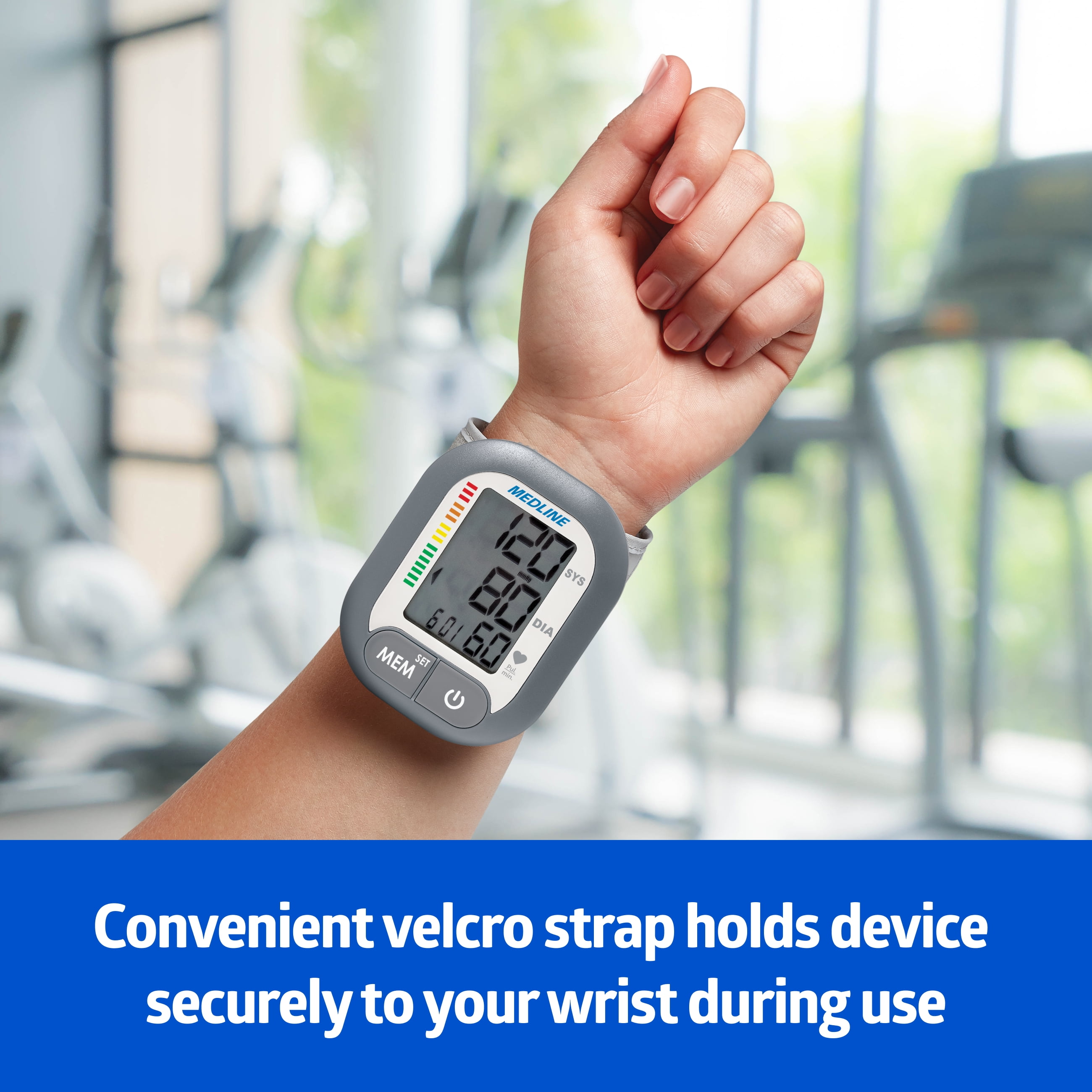 Medline Digital Wrist Blood Pressure Monitor with Batteries Included, Wireless