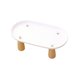 thumbnail image 1 of Soporte para comedero de gato con patas de madera resistentes, antivómitos, para mascotas. Blanco 24cmx13cm, 1 of 9