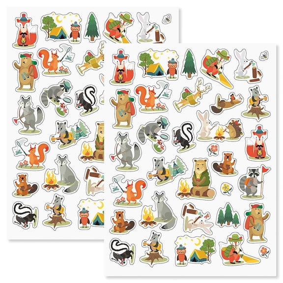 Camp Friends Stickers - 80 Stickers,Two 8-1/2" x 11" Sheets, Great for Teachers, Students, Scrapbooking, DIY Arts and Crafts, and Party Favors by Current