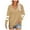 Khaki, variant on OSOLU Solid Color Women Plus Size Tops V-Neck T-Shirt Tshirts Tee Color Block Long Sleeve Casual Tunic Tops Relaxed Fit Dailywear