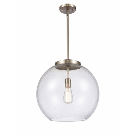 221-1S-SN-G124-16-Innovations Lighting-Athens - 1 Light Pendant In Industrial Style-16.38 Inches Tall and 15.75 Inches Wide-Brushed Satin Nickel