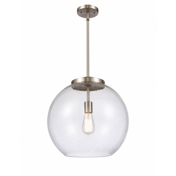 221-1S-SN-G124-16-Innovations Lighting-Athens - 1 Light Pendant In Industrial Style-16.38 Inches Tall and 15.75 Inches Wide-Brushed Satin Nickel