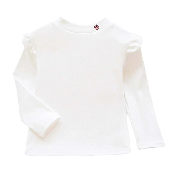 REDARER Girls Long Sleeve Tops with Ruffle Trim, Soft Breathable Tees for Toddler & Kids, Comfortable Casual Fall Winter Shirts for Daily Wear,9-10 Years