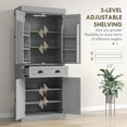 thumbnail image 5 of HOMCOM 71" LED Kitchen Pantry Cabinet, Tall Storage Cabinet with 6 Door Shelves, a Drawer and 4 Adjustable Shelves, Gray, 5 of 9