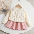 thumbnail image 4 of ROHUUQUE Girls 2 Piece Knit Set Button Down Cardigan and Skirt Set Long Sleeve Crewneck Fall Winter Outfit White, 4 of 5