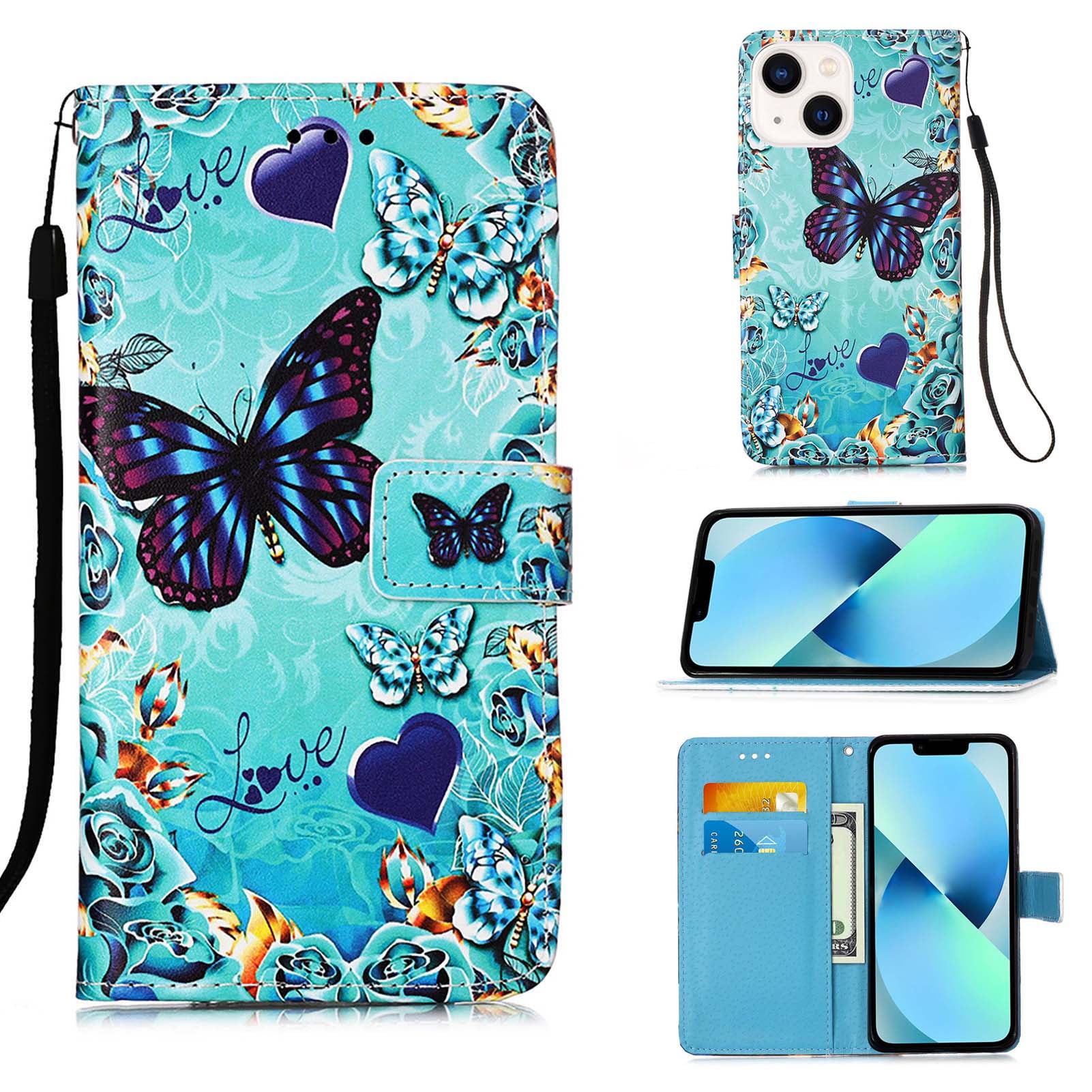 Case for iPhone 6/iPhone 6S/iPhone 7/iPhone 8 Flip Case Cover Beautiful Paint Pattern illustration Premium PU Leather Protective Wallet Case with Folding Stand and Card Slots,for iPhone 6/6S/7/8,Kiss 