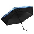 thumbnail image 4 of White Wolf Roses with Blue Flame All Weather Umbrella Triple Folding Parasol 6 Ribs UV Protection Portable, 4 of 8