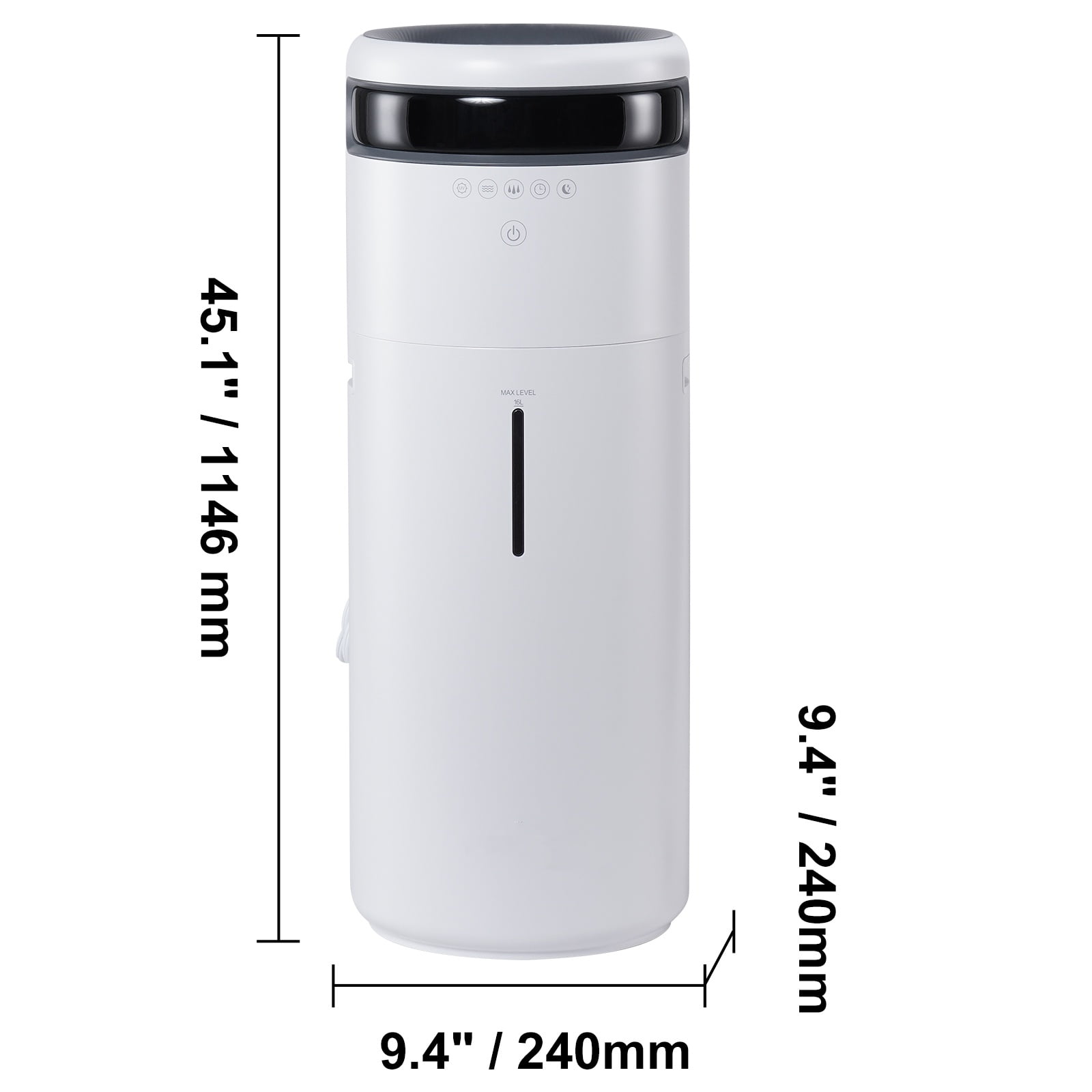SKYSHALO 16 L 1291.7 sq ft Cool Mist Humidifier, White
