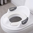 thumbnail image 1 of Asiento de entrenamiento para ir al baño, asiento para inodoro para niños pequeños con cojín suave, antideslizante y protector contra salpicaduras+asas seguras, entrenador de inodoro para niños y, 1 of 7