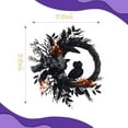 thumbnail image 2 of BENESKY Halloween Wreath for Front Door, 20inch Black Owl Wreath with Bow, Leaves and Flowers for Indoor Outdoor Wall Window Farmhouse Home Party Decoration, 2 of 5
