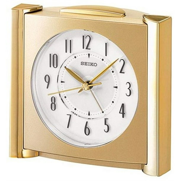 Seiko QXE418GLH Get Up and Glow Bedside Alarm Gold Tone Clock Walmart