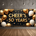 thumbnail image 6 of LUUFILx Cheers to 50 Years Backdrop Banner Gold and Red Heart Decorations Celebration Milestone Party Supplies Photo Props Anniversary Decor Background, 6 of 8