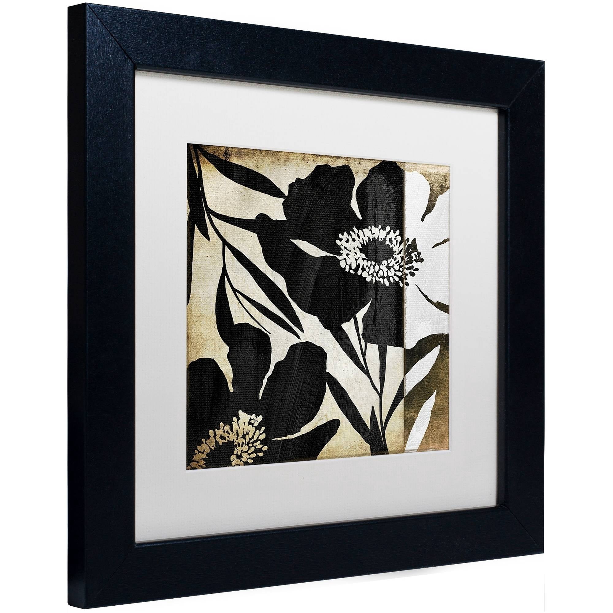 Trademark Fine Art "Floral Jungle Lines II" Canvas Art by Color Bakery White Matte, Black Frame