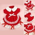 thumbnail image 2 of CBFFDC Pet Clothing Floral Lace Bowknot Pet Lolita Collar Ruffle Hem Two legged Design Spring Summer Clothes for Small Dogs, 2 of 6