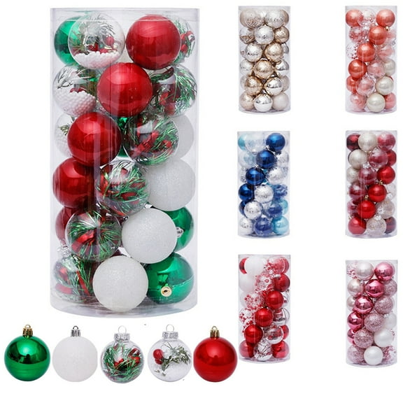 Shiny Christmas Ornaments Balls,2.3" Shatterproof Plastic Christmas Ornaments Sets for Xmas Christmas Tree Holiday Wedding Party Decoration, 30 Count