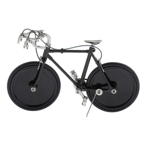 Modelo de bicicleta de aleación fundida a presión a escala 1:16, juguetes para decoración de escritorio Negro