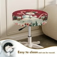 thumbnail image 3 of Renewold Snowman Red Stretch Seat Cover for Round Stool 13-15 Inch Breathable Bar Stool Slipcover Dustproof Vanity Seat Slipcover Christmas Decor, 2 Count, 3 of 5