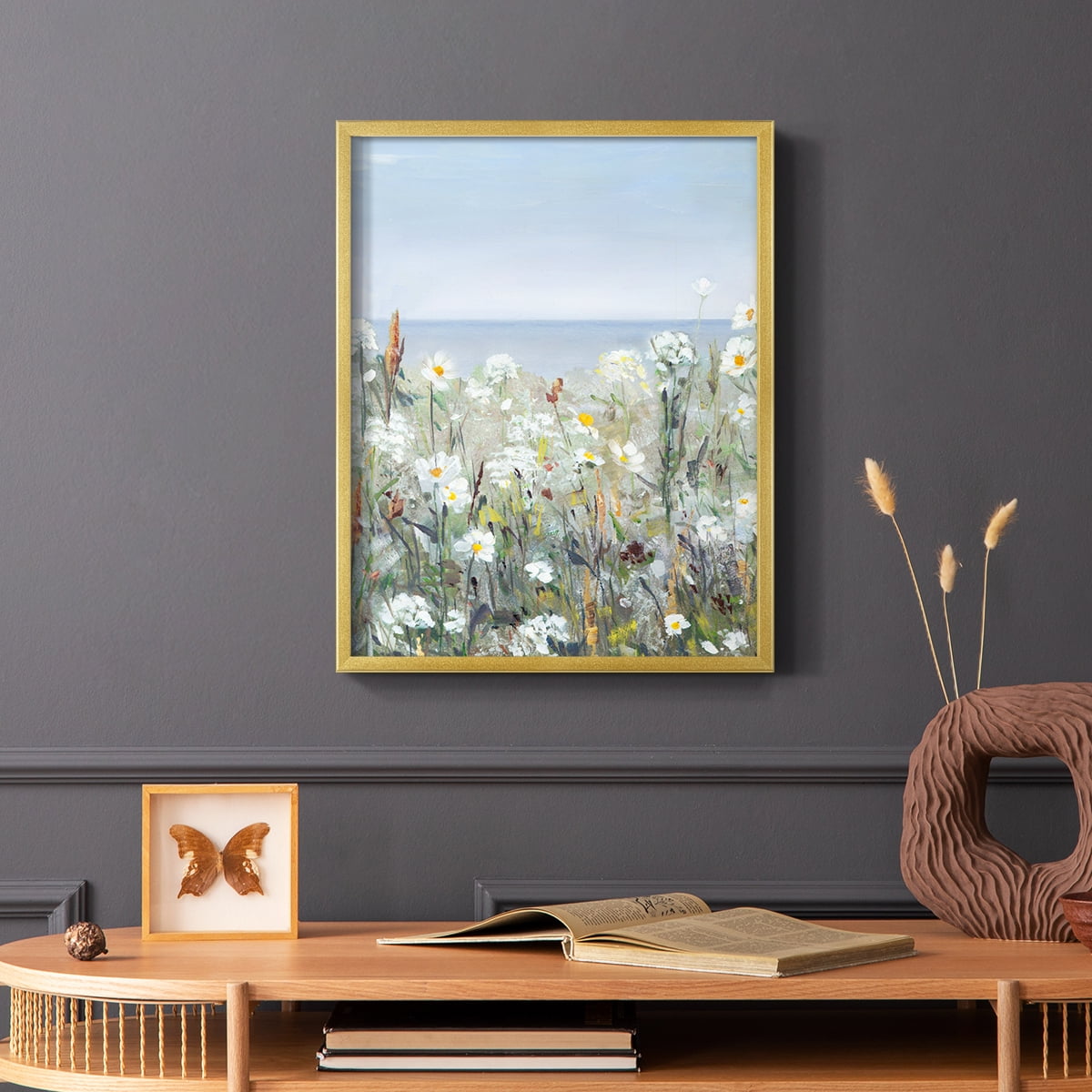 Wild Sea Breeze I Framed Print in Gold Solid Wood 16 x 20 Framed Print