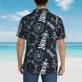 thumbnail image 4 of Bingfone Men's Short Sleeve Button Down Shirts Hawaiian Anchor and Lighthouse Printed Beach Shirt, 4 of 7