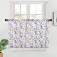 thumbnail image 1 of Haperlare Floral Cafe Curtains 36 inches Length Light Filtering Short Tier Curtains for Kitchen Bathroom Window Curtains, Yellow Gray, 2 Panels, 1 of 9