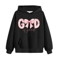 thumbnail image 4 of Sudadera con capucha para niña, con estampado de color, manga larga, informal, deportiva, con capucha, manga larga, sudadera con capucha, top con inserciones en los hombros, blusa de poliéster para ni, 4 of 7