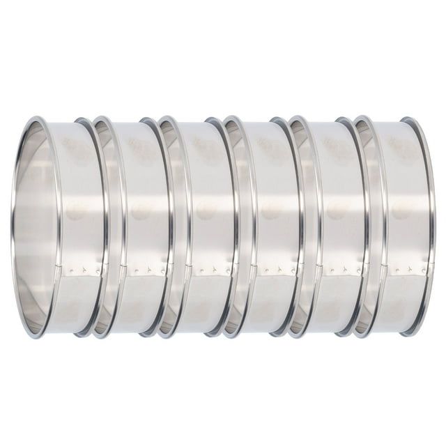 6 PCS Cake Rings, Crumpet Rings English Muffin Rings Double Volume Easy Demoulding DIY Stainless Steel Round Shaped Cake for Cake Pie Tart Rounds Food Making Tool
