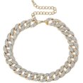 thumbnail image 1 of Gargantilla de cadena de eslabones cubanos Yashi Cool Curb con diamantes de imitación unisex estilo hip hop, 1 of 4