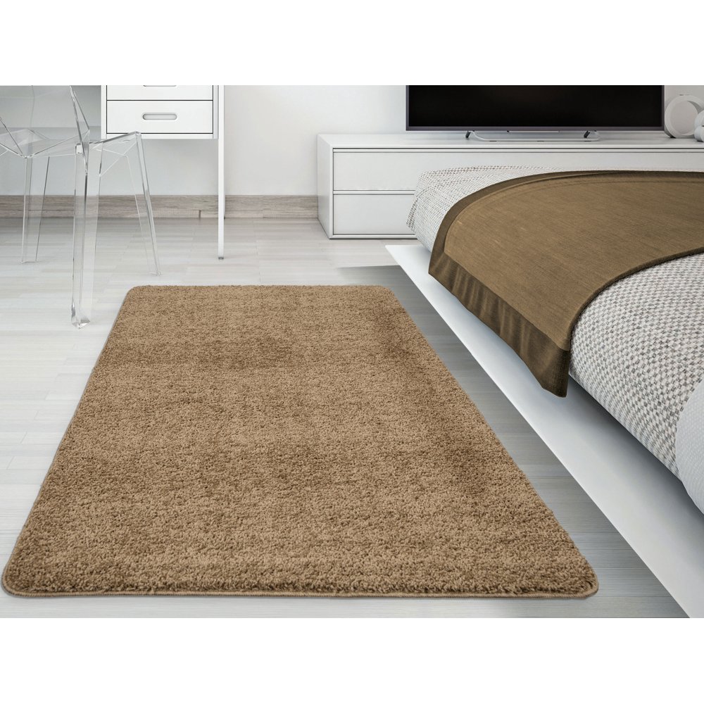 Ottomanson Luxury NonSlip Rubber Backing Solid Soft Area Rugs and