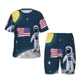 thumbnail image 1 of Balery Astronaut With USA Flag Conjunto de Pijama Infantil de Manga Corta con Estampado – Ropa de Dormir de Algodón Suave-Large, 1 of 6